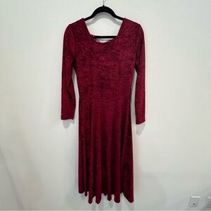 SWITCH USA Crushed Velvet Dress Vintage Y2K Renaissance Lattice Open Back Medium